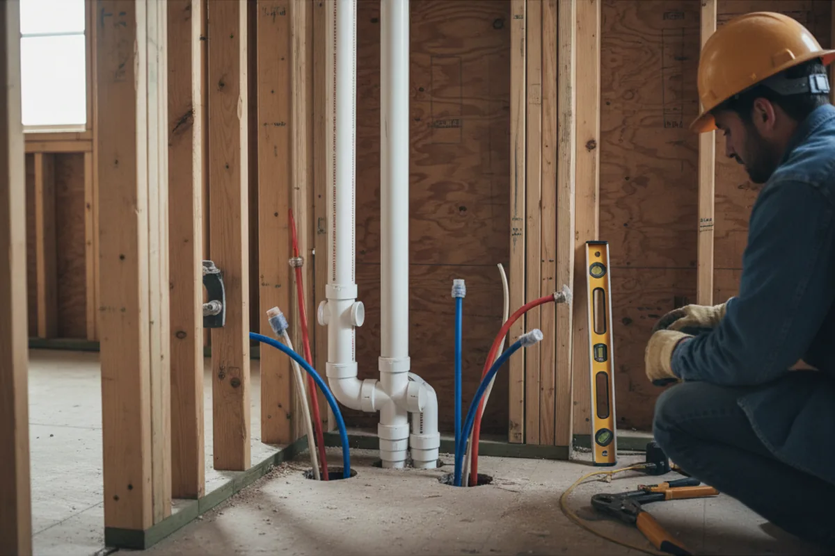 Drain and supply rough-in during Garbage Disposal Repair in Marshall